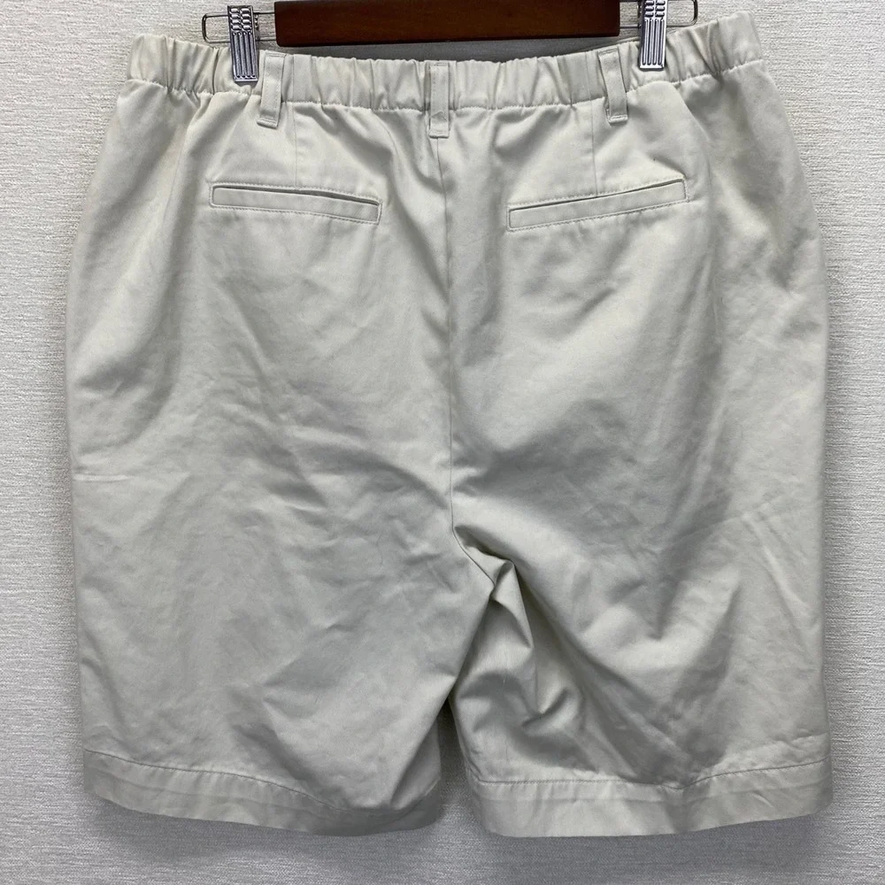 Lands End Womens 18P Khaki High Rise Elastic Waist Pull On Shorts Casual Comfort